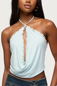 Edikted Stone Backless Cowl Neck Top