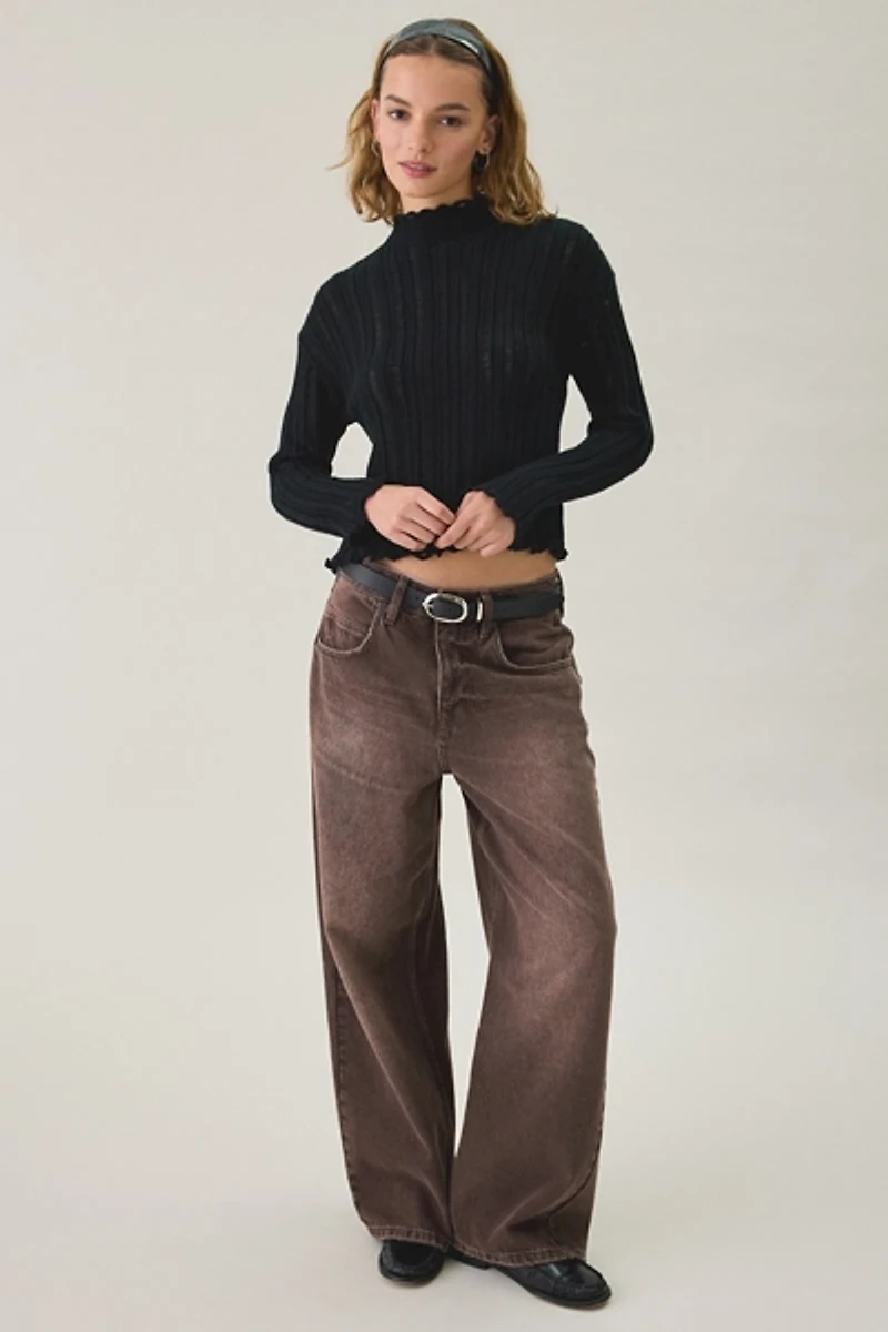 Kimchi Blue Phoebe Ribbed Mock Neck Sweater
