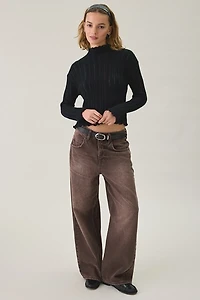 Kimchi Blue Phoebe Ribbed Mock Neck Sweater