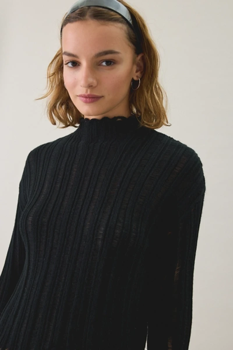 Kimchi Blue Phoebe Ribbed Mock Neck Sweater