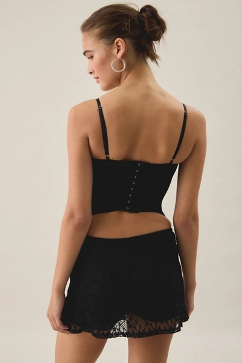 Out From Under Lily Sheer Lace Low-Rise Mini Skort