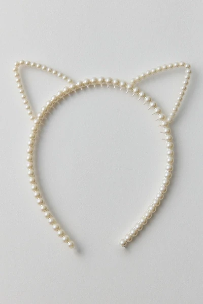 Pearl Beaded Cat Ears Headband
