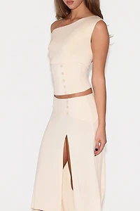 Tiger Mist Alyssa Asymmetric Off-The-Shoulder Top