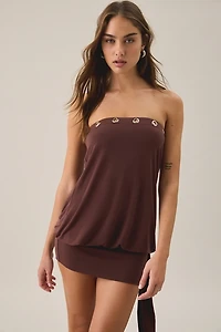 Tiger Mist Ravenna Eyelet Detail Strapless Mini Dress
