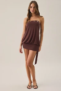 Tiger Mist Ravenna Eyelet Detail Strapless Mini Dress