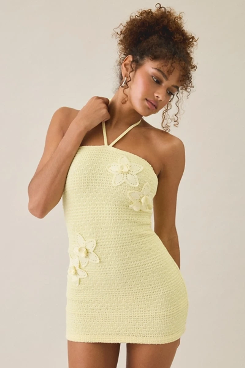 Tiger Mist Korrie Knit Convertible Tie Halter Mini Dress