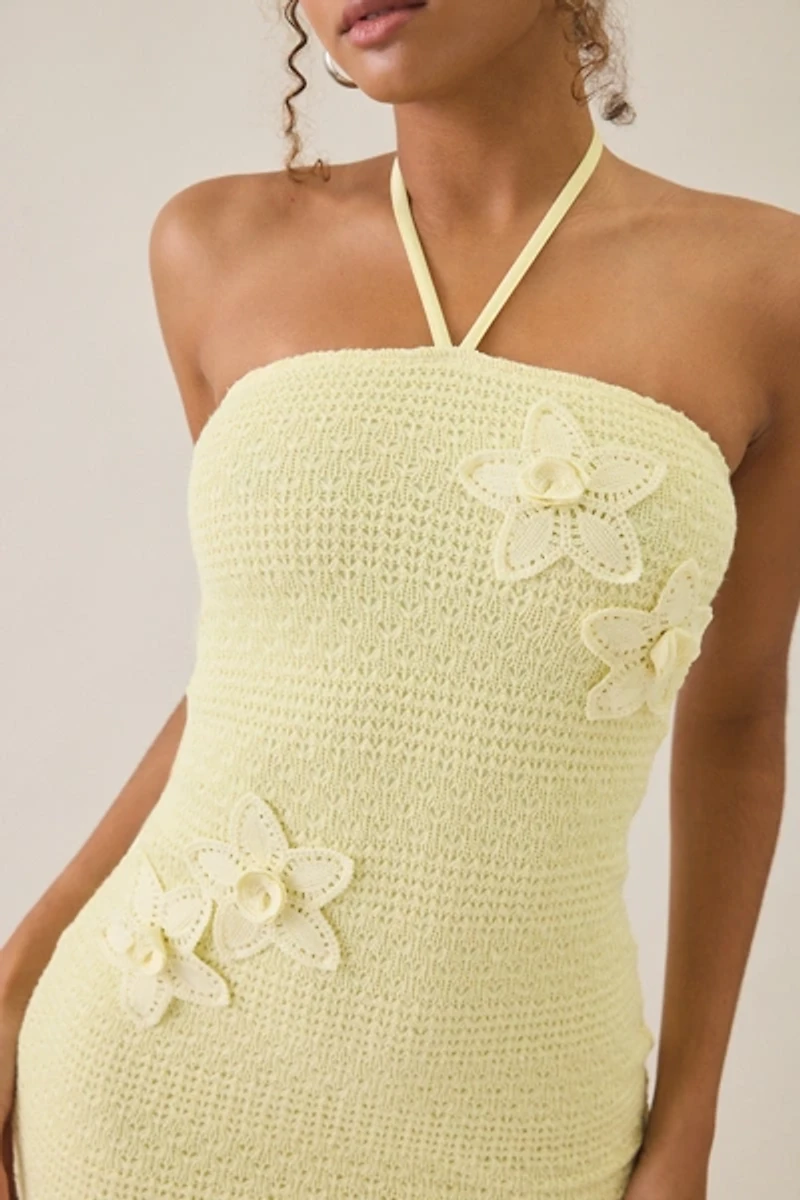 Tiger Mist Korrie Knit Convertible Tie Halter Mini Dress