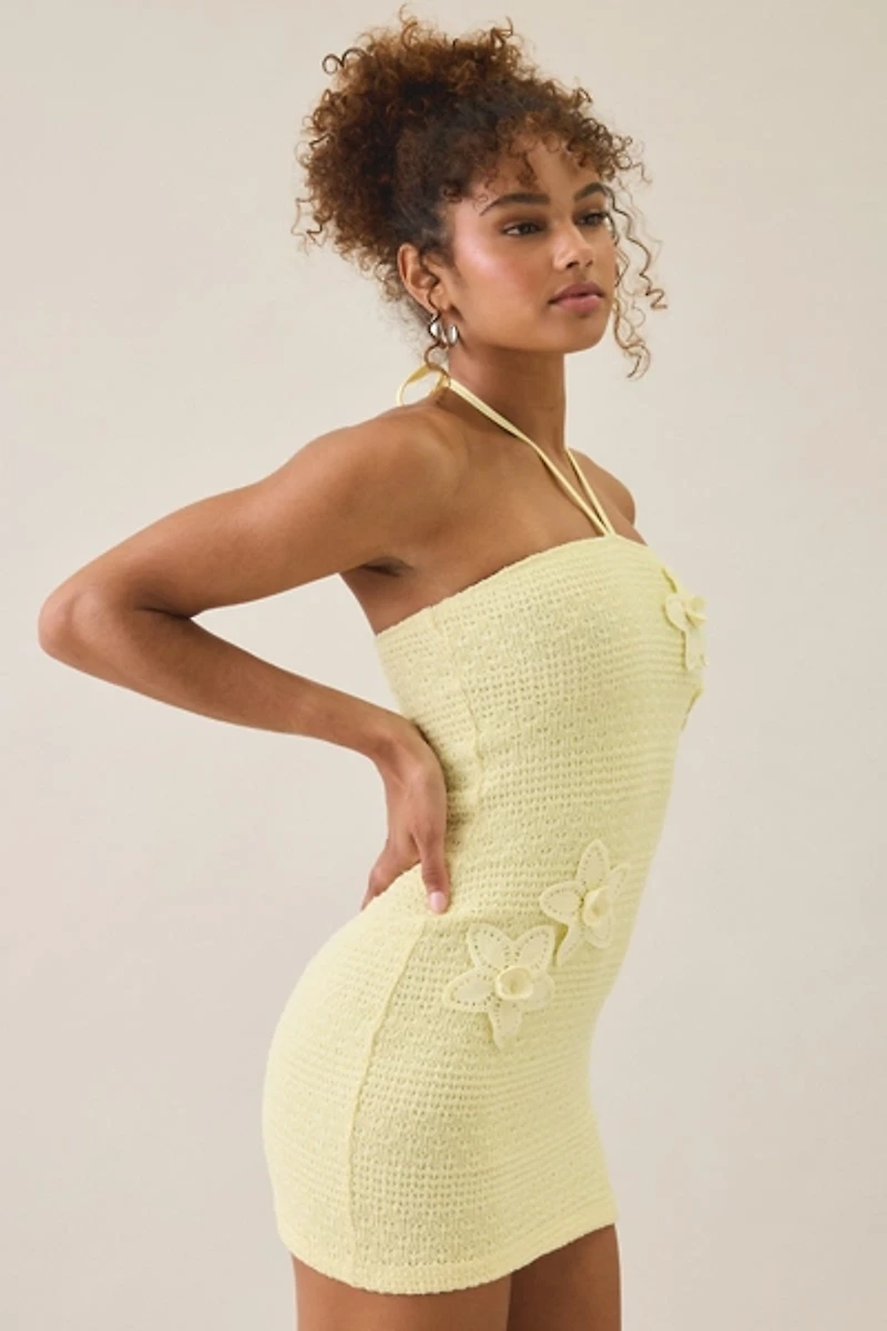 Tiger Mist Korrie Knit Convertible Tie Halter Mini Dress