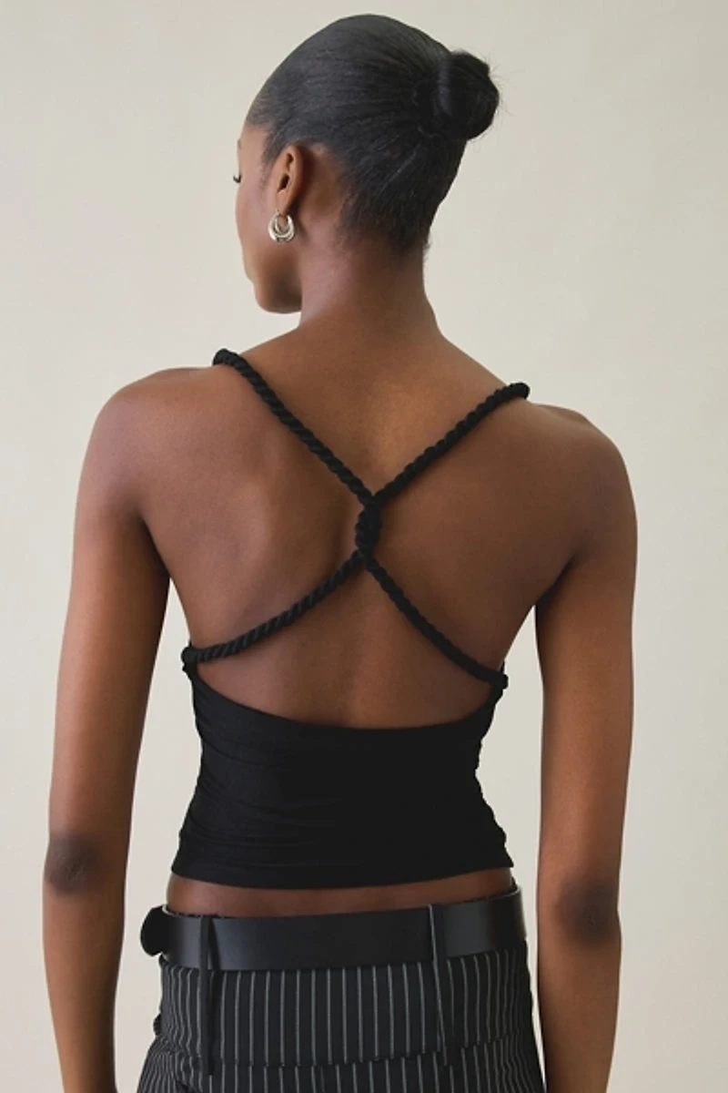 Tiger Mist Liola Twist-Strap Cowl Neck Cami