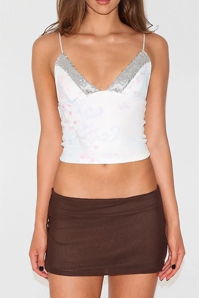 Tiger Mist Fenella Sequin Embellished Mesh Cami