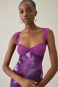 Tiger Mist Nyomi Hibiscus Floral Mesh Maxi Dress