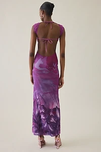Tiger Mist Nyomi Hibiscus Floral Mesh Maxi Dress