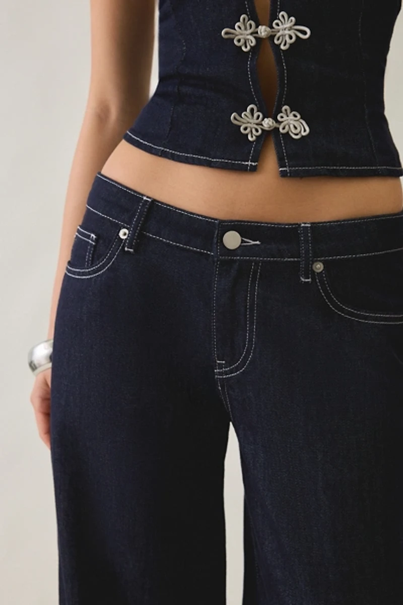Tiger Mist Tilda Cuffed Low-Rise Wide Leg Jeans