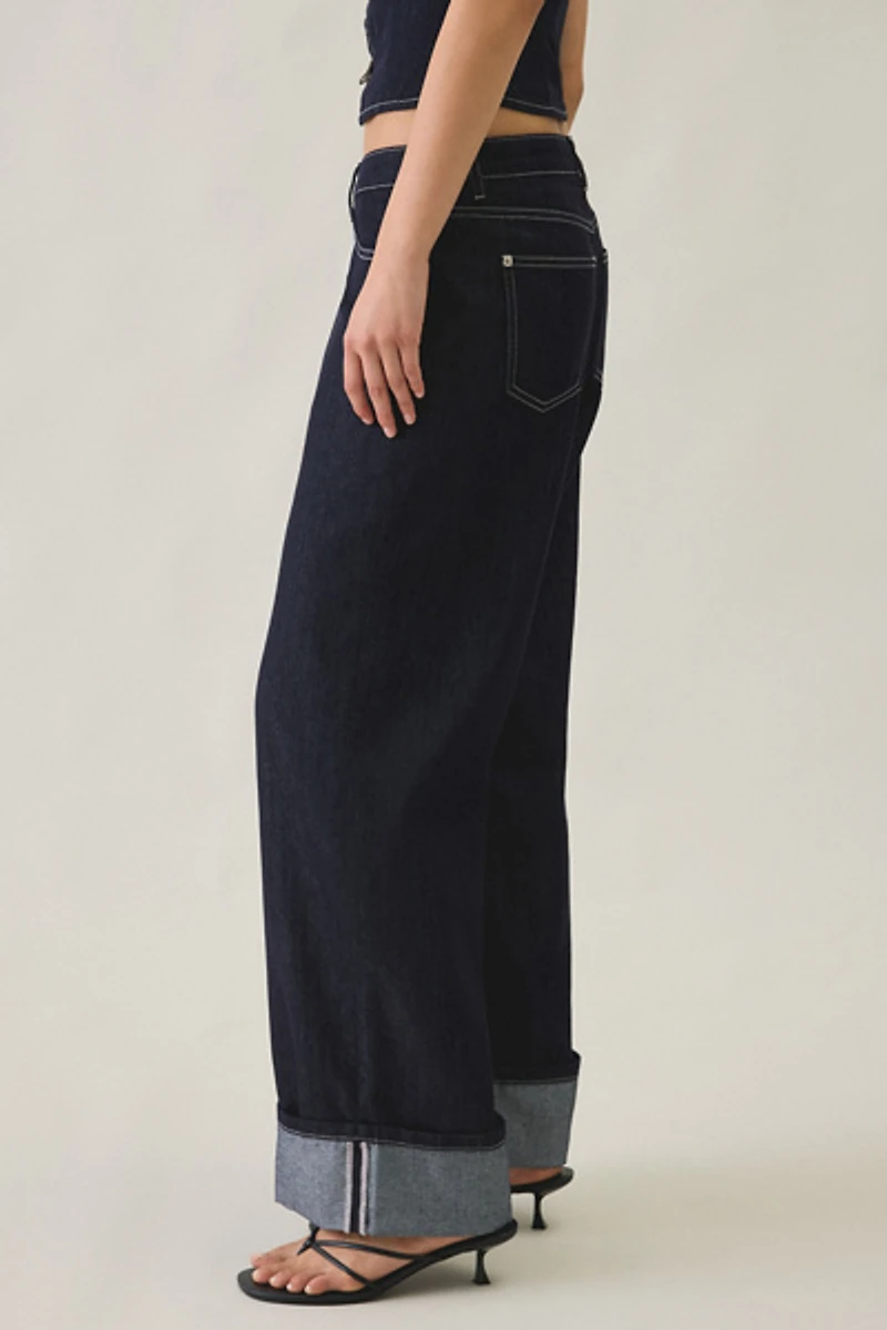 Tiger Mist Tilda Cuffed Low-Rise Wide Leg Jeans