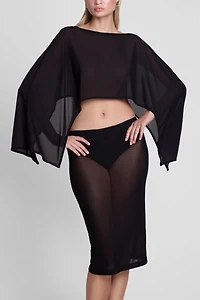 LEAU Imogen Sheer Mesh Cape
