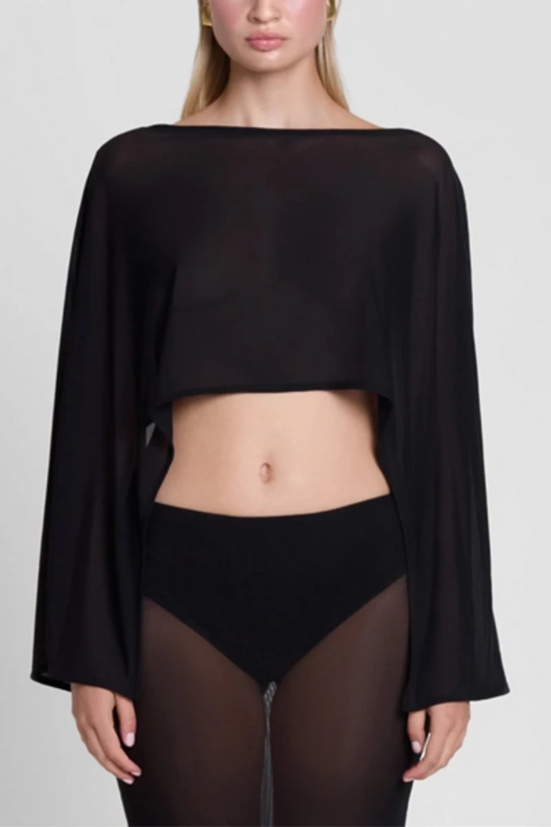 LEAU Imogen Sheer Mesh Cape