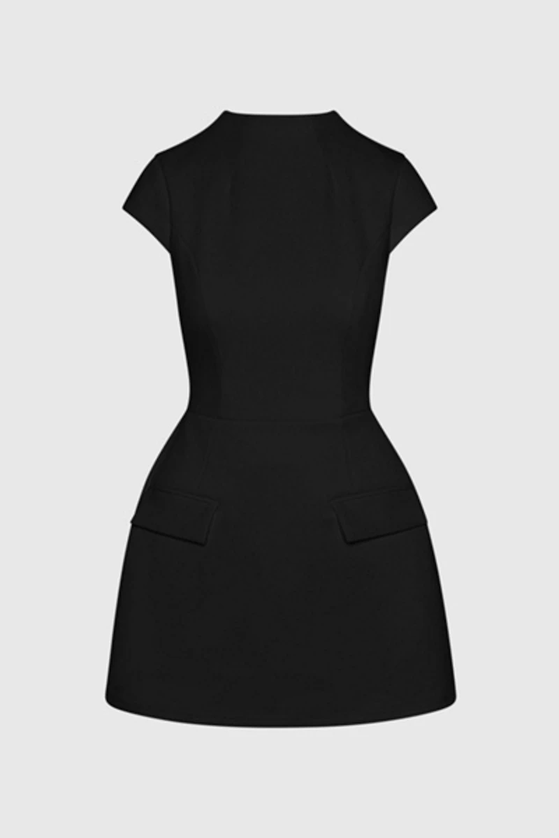 LEAU Cote Cap Sleeve Pocket Mini Dress
