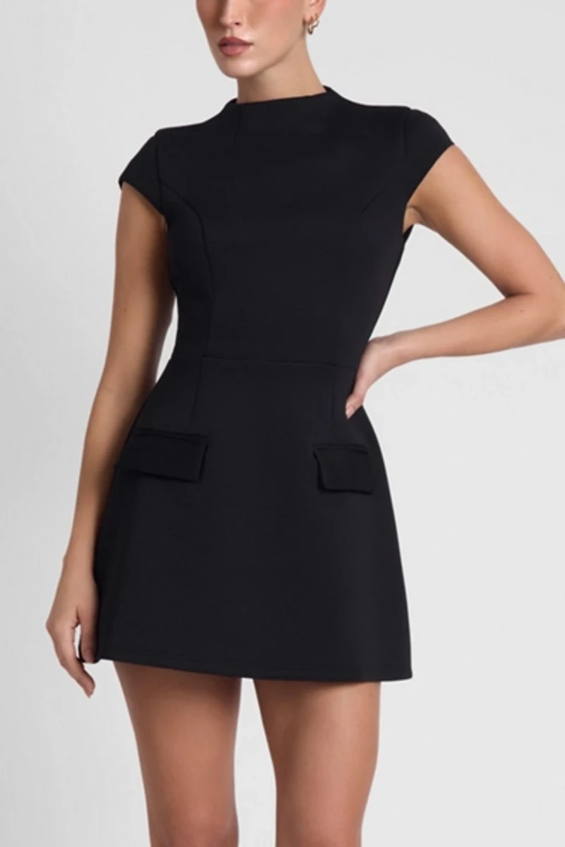 LEAU Cote Cap Sleeve Pocket Mini Dress