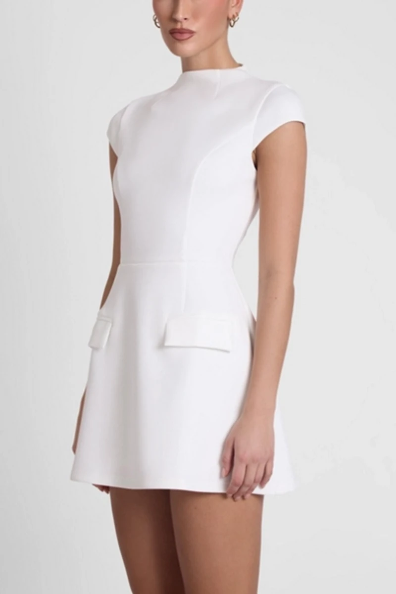 LEAU Cote Cap Sleeve Pocket Mini Dress