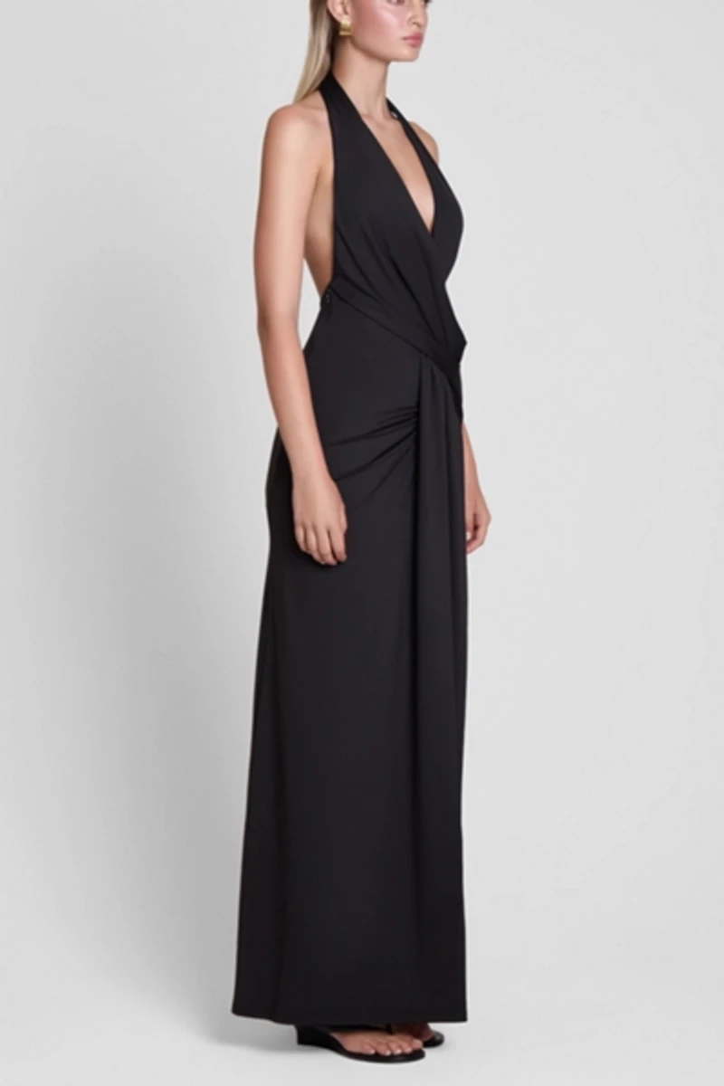 LEAU Palermo Plunge Drape Maxi Dress