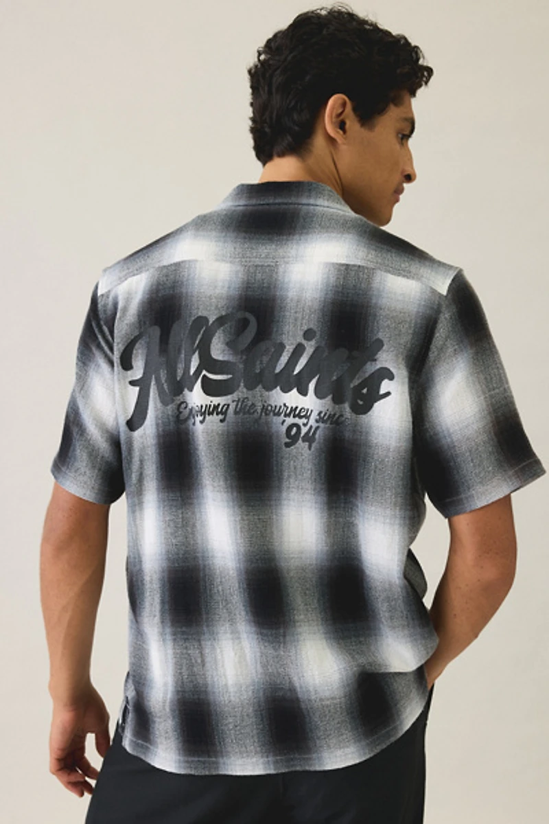 AllSaints Fade Out Check Short Sleeve Shirt