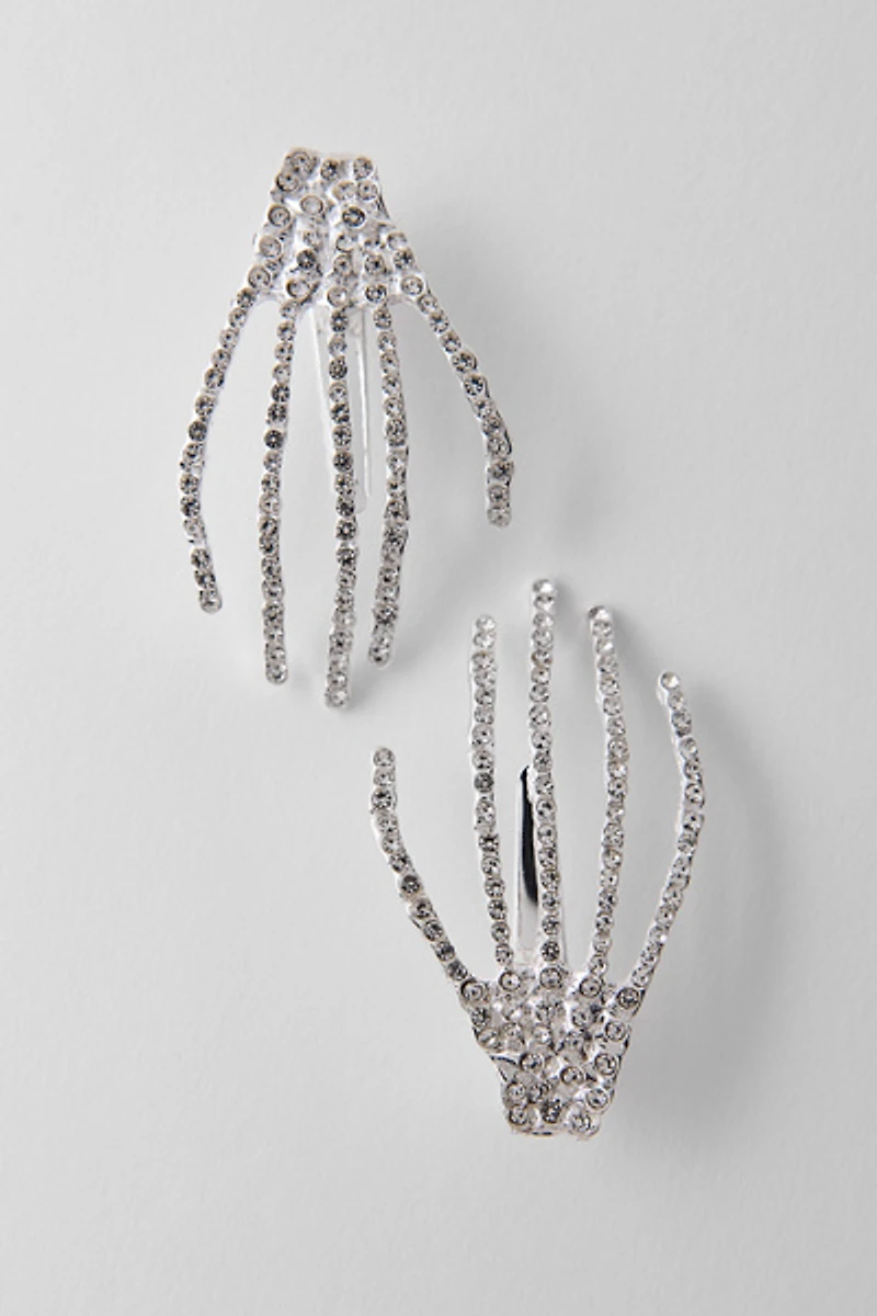 Skeleton Hands Hair Clips Set