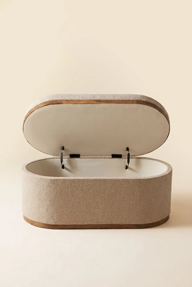 TOV Furniture Olivier Boucle Upholstered Storage Ottoman