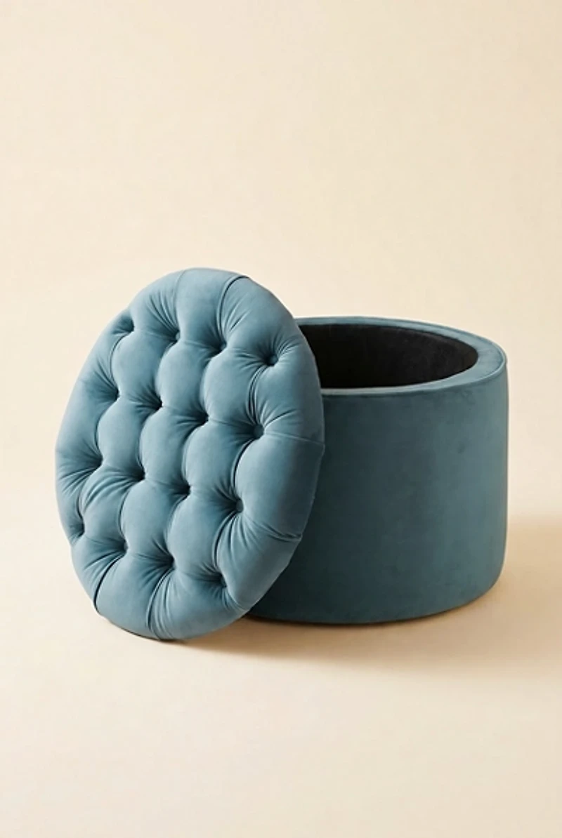 TOV Furniture Queen Velvet Upholstered Storage Ottoman
