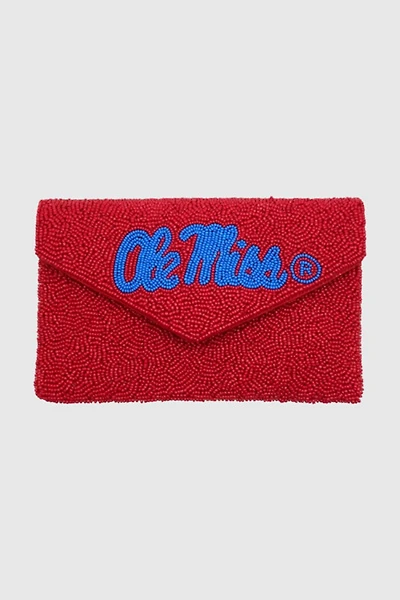 Collegiate Beaded Mini Envelope Clutch Bag