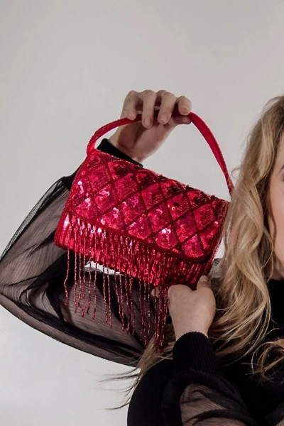 Rhubarb Fringe Evening Handbag