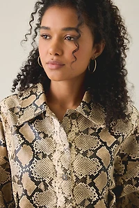 Lioness Angel Snake Print Faux Leather Jacket