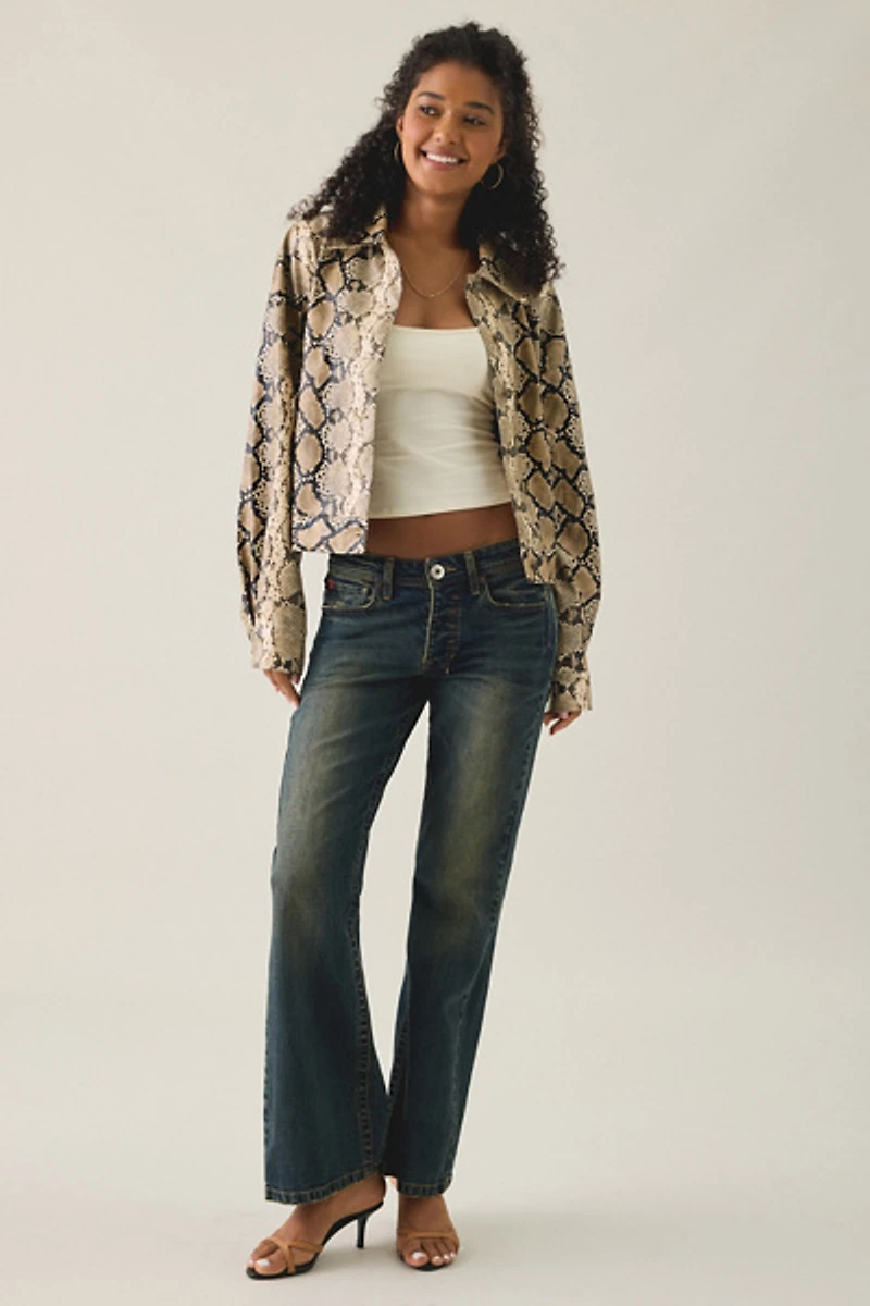 Lioness Angel Snake Print Faux Leather Jacket