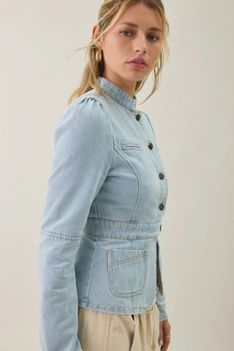 Lioness Brooklyn Denim Military Jacket