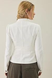 Lioness Brooklyn White Denim Military Jacket
