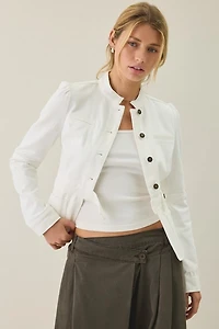Lioness Brooklyn White Denim Military Jacket