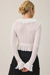 Lioness Venice Ruffle Tie-Front Long Sleeve Top