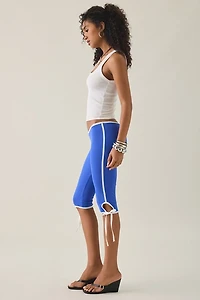 Lioness Sunset Contrast Piped Low-Rise Capri Pants