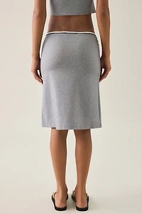 Lioness Laguna Contrast Piped Low-Rise Midi Skirt