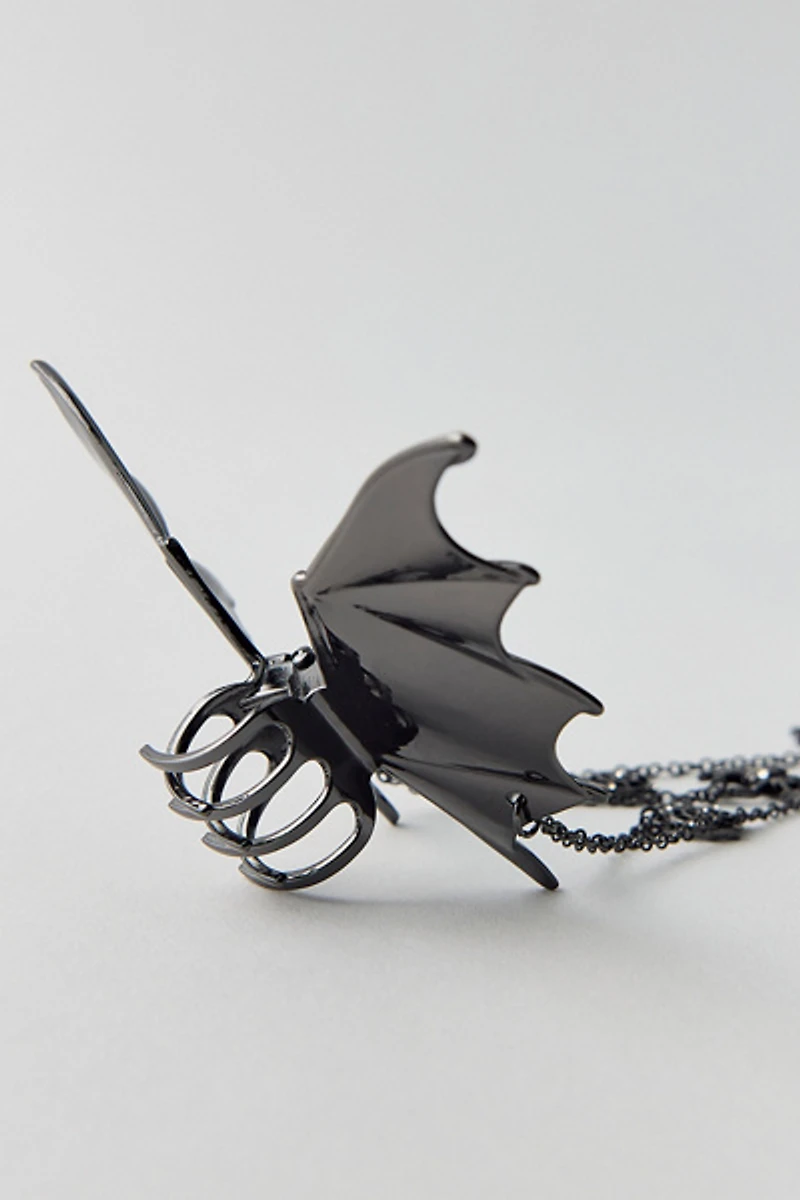 Spiderweb-Draped Bat Claw Clip