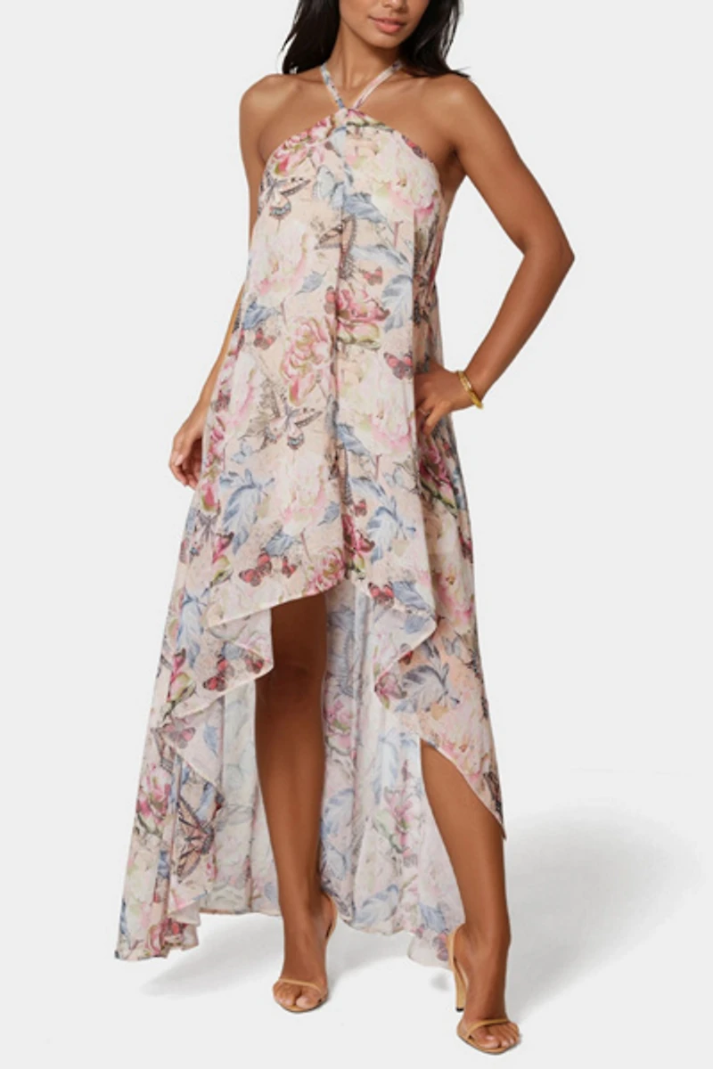 Bebe Women's High Low Halter Dress