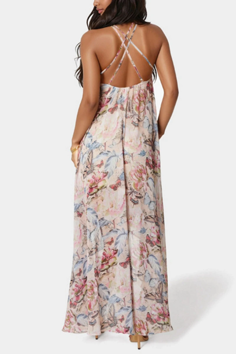 Bebe Women's High Low Halter Dress