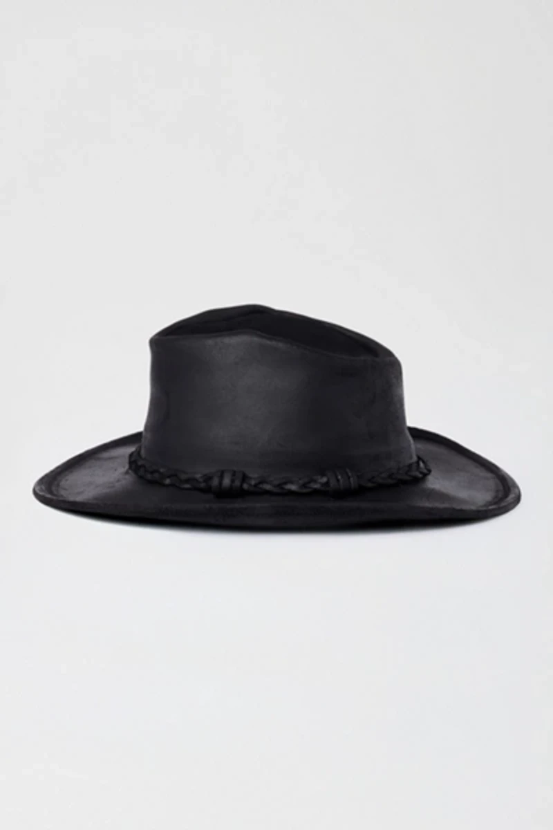 Minnetonka Leather Braided Outback Cowboy Hat