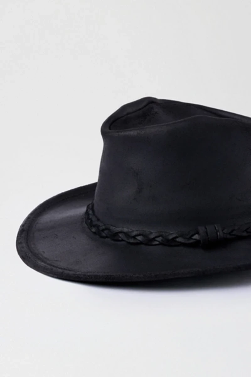 Minnetonka Leather Braided Outback Cowboy Hat