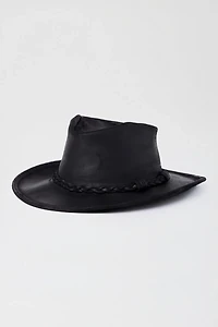 Minnetonka Leather Braided Outback Cowboy Hat
