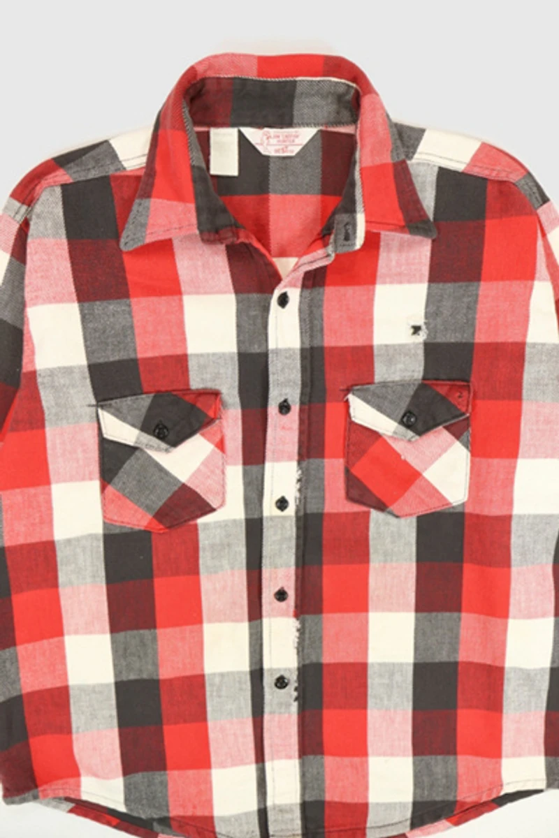 Vintage Red Plaid Button-Down Shirt