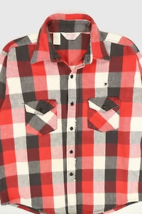 Vintage Red Plaid Button-Down Shirt