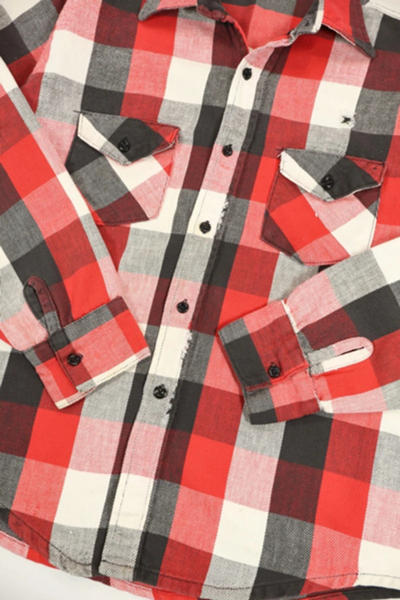 Vintage Red Plaid Button-Down Shirt
