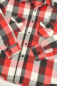 Vintage Red Plaid Button-Down Shirt