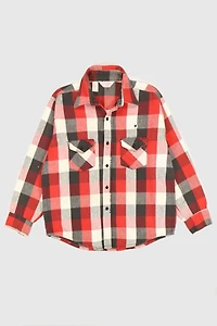 Vintage Red Plaid Button-Down Shirt