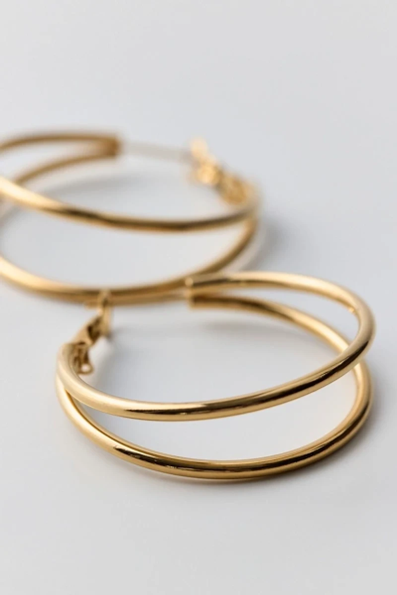 City Girl Waterproof Small Illusion Double Hoop Earrings